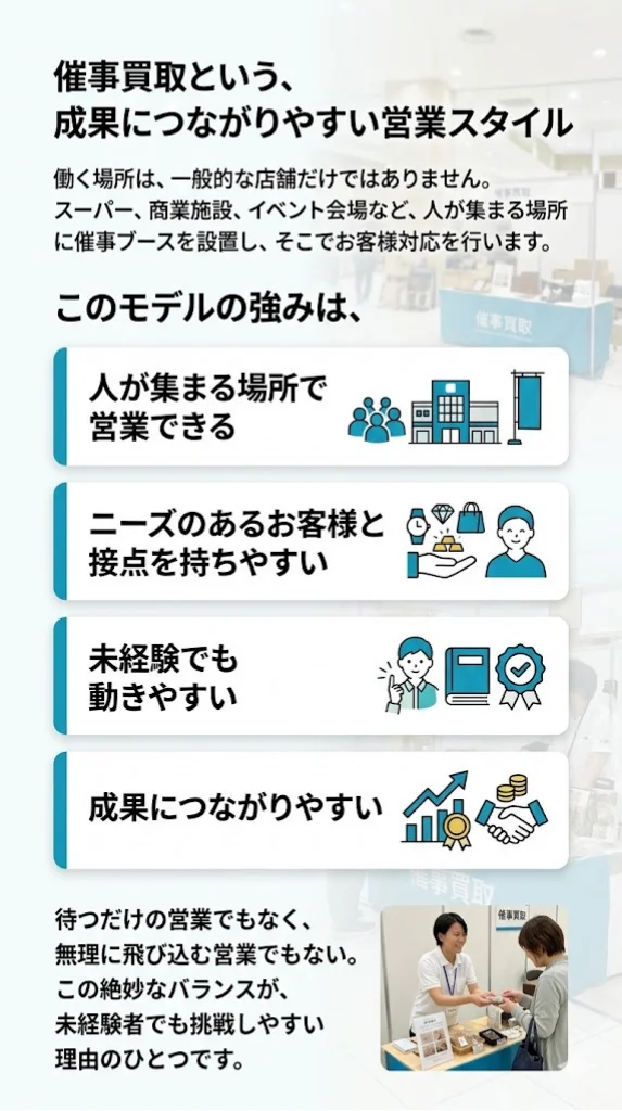 催事買取という成果につながりやすい営業スタイル